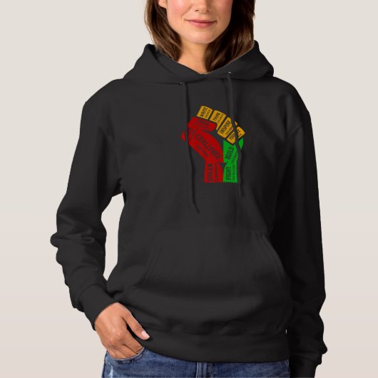 Pull À Capuche Inspiring Black Leaders Power Fist Hand Black Hist (Devant)
