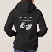Pull À Capuche Interprète en langue des signes féminine (Dos)