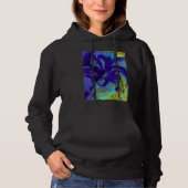 Pull À Capuche Iris Bleu Abstrait (Devant)