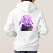 Pull À Capuche Iris Pourpre Fleur Aquarelle Florale Anniversaire (Dos)
