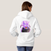Pull À Capuche Iris Pourpre Fleur Aquarelle Florale Anniversaire (Dos entier)