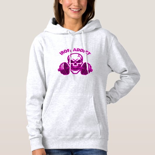 Pull À Capuche Iron Addict - Skull Bodybuilding and Weightlifting (Devant)