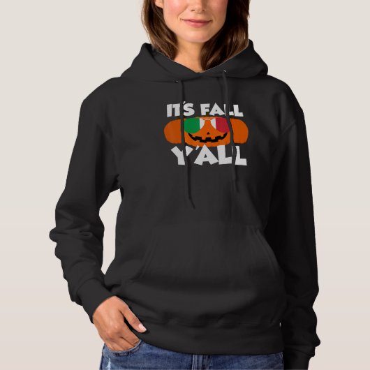 Pull À Capuche It's Fall Y'all Thanksgiving Pumpkin Italy Glasses (Devant)