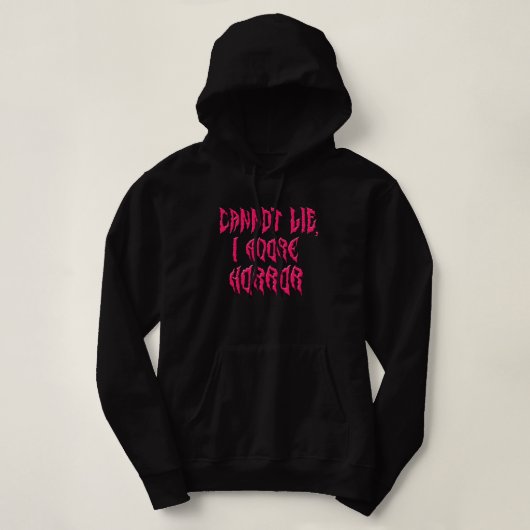 Pull À Capuche J'adore l'horreur (Texte Rose) (Design devant)