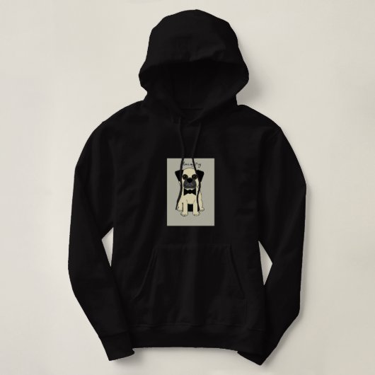 Pull À Capuche J'adore mon Pug (Design devant)