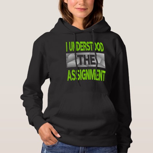 Pull À Capuche J'Ai Compris Le Graphique Couleur Vert De L'Affect (Devant)