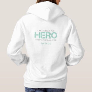 Pull À Capuche J'ai épousé mon héros - l'épouse de la marine