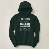 Pull À Capuche J'ai survécu au traitement des données de déclarat (Design devant)