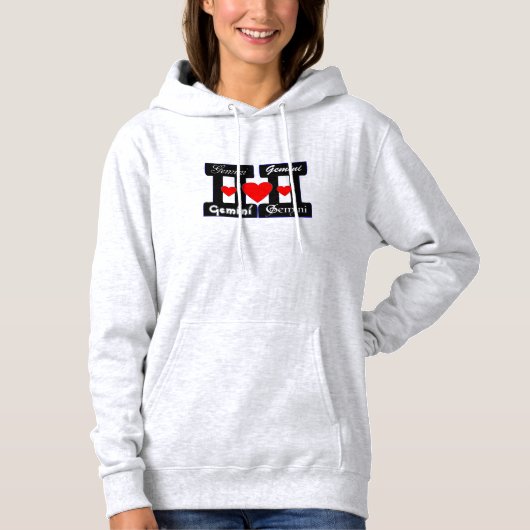 Pull À Capuche ♊  J'Aime Gemini-Best Zodiac Panneau Fleece Fab (Devant)