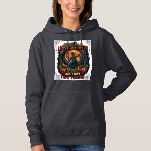 Pull À Capuche J'aime Halloween Squelette Épouvantail Pleine Lune