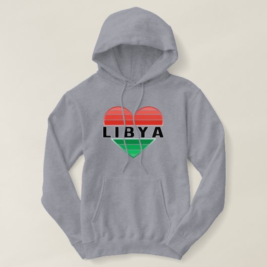 Pull À Capuche J'aime la Libye, le coeur libyen (Design devant)