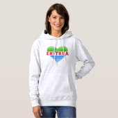 Pull À Capuche J'aime l'Erythrée, coeur érythréen (Devant entier)
