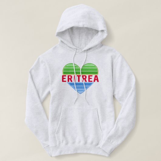 Pull À Capuche J'aime l'Erythrée, coeur érythréen (Design devant)
