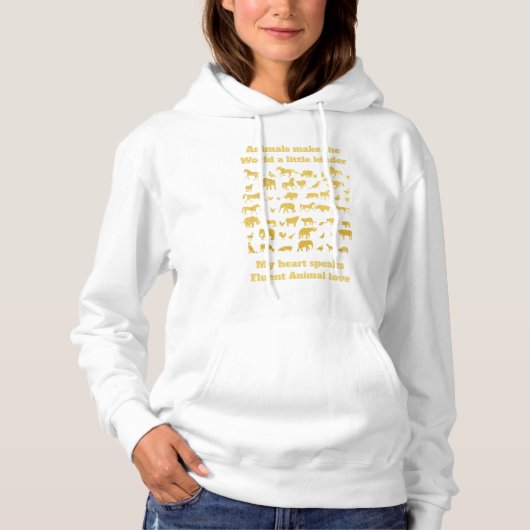 Pull À Capuche J'aime les animaux (Devant)