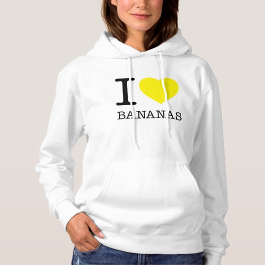 PULL À CAPUCHE J'AIME LES BANANES (Devant)