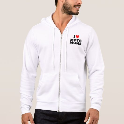 Pull À Capuche j'aime les mamans moto (Devant)