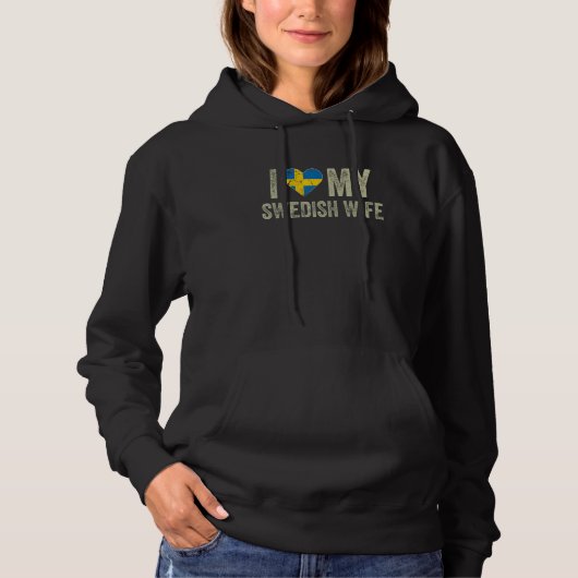 Pull À Capuche J'aime ma femme suédoise Drapeau de Suède Drôle de (Devant)