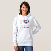 Pull À Capuche J'Aime Ma Fille Avec L'Autisme - Fière Maman Papa (Devant entier)