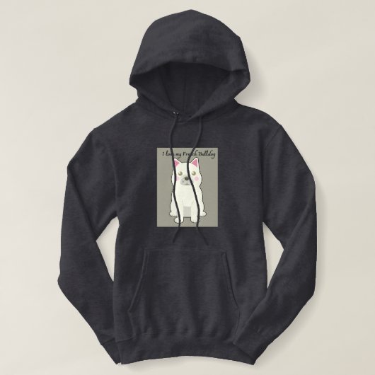 Pull À Capuche J'aime mon bouledogue français (Design devant)