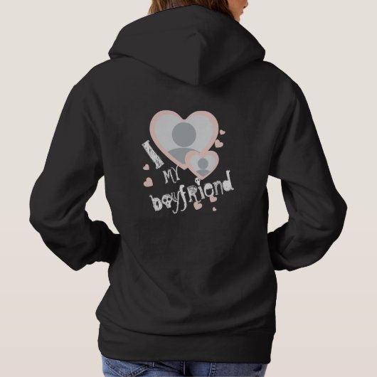 Pull À Capuche J'aime mon Boyfriend devant et derrière mignon (Dos)