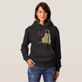 Pull À Capuche J'aime mon chien Mastiff Raglan Baseball (Devant entier)