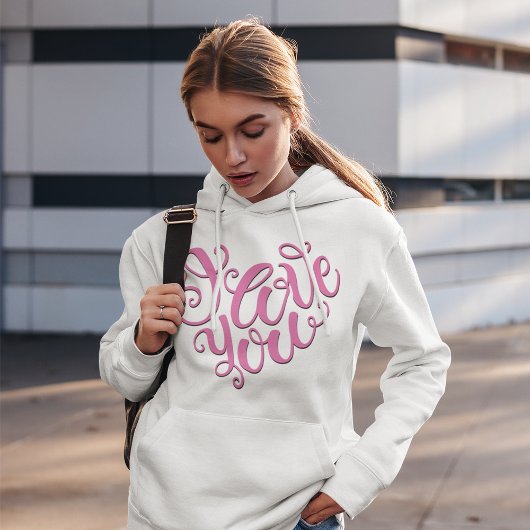 Pull À Capuche J'aime rose
