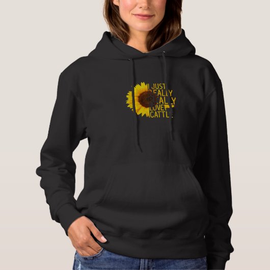 Pull À Capuche J'Aime Vraiment Vraiment Les Bovins Femmes Hommes (Devant)