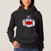 Pull À Capuche Japan Flag Boston Terrier Dog In Pocket (Devant)
