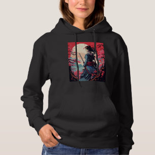 Pull À Capuche Japonaise Samurai fille Vintage Rétro Sakura Cherr