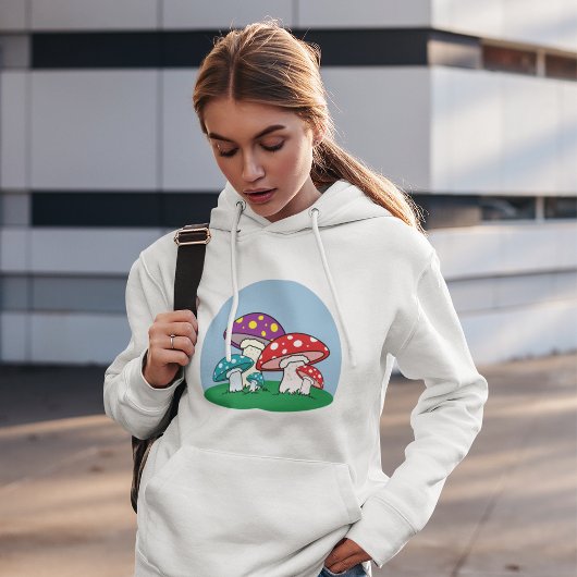 Pull À Capuche Jardin vibrant de champignons