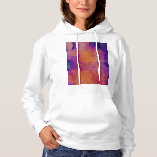 Pull À Capuche Jaune bleu violet moderne design graphique (Devant)