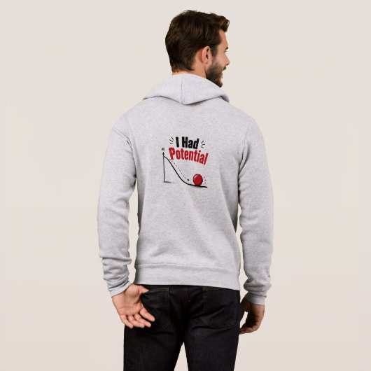 Pull À Capuche J'avais de l'humour de physique potentiel (Dos entier)
