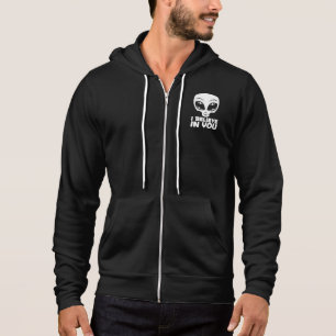 Pull À Capuche Je crois en toi, Alien en blanc