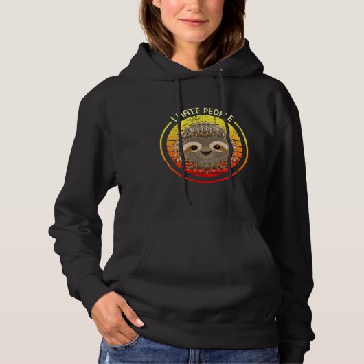 Pull À Capuche Je déteste les gens Sloth 60 (Devant)