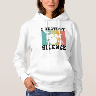 Pull À Capuche Je détruit le silence déstabilisé tambour Vinta