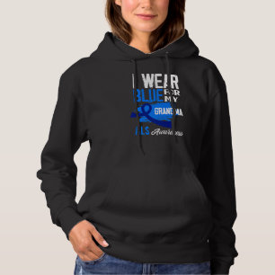 Pull À Capuche Je Porte Du Bleu Pour Mon Grand-Mère Soutien Aussi