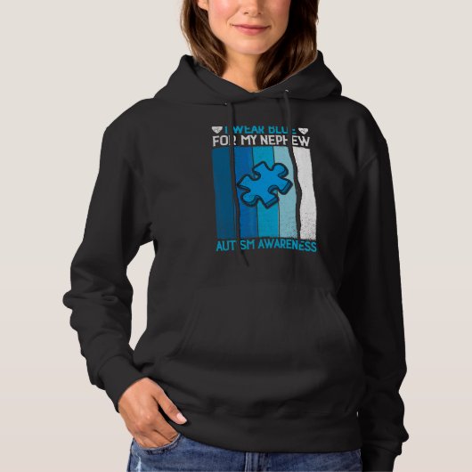 Pull À Capuche Je Porte Du Bleu Pour Mon Mois De Sensibilisation (Devant)