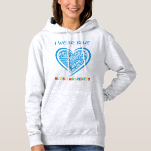 Pull À Capuche Je porte le bleu pour moi-même sensibilisation sur