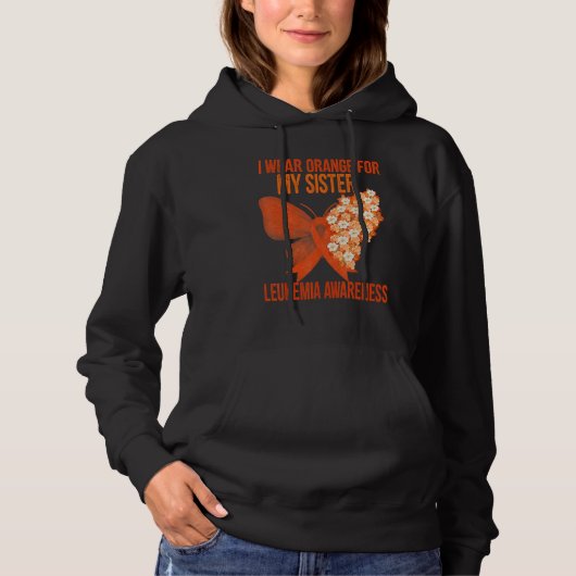 Pull À Capuche Je Porte Orange Pour Le Ruban De Sensibilisation À (Devant)