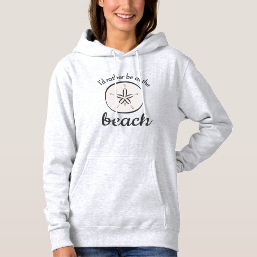 Pull À Capuche Je préférerais être au Sweatshirt de plage (Devant)