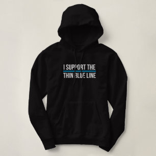 Pull À Capuche Je Soutiens La Ligne Bleue Mince
