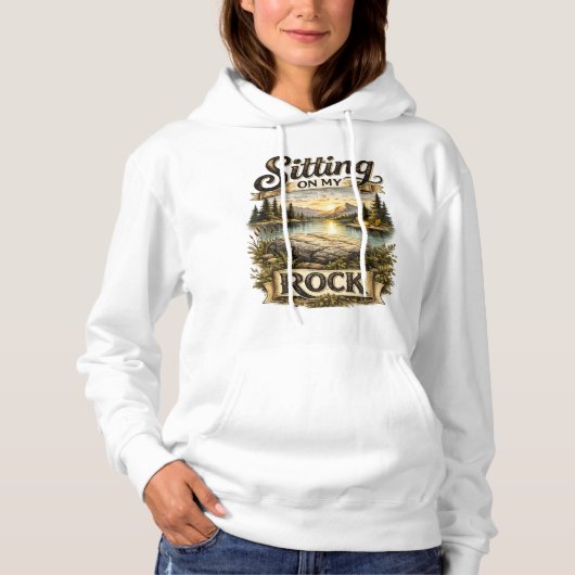Pull À Capuche Je suis assis sur mon rocher (Devant)