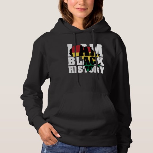 Pull À Capuche Je suis Histoire noire BLM Mélanine Fierté Afrique (Devant)