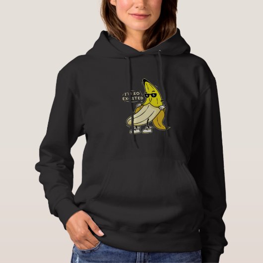 Pull À Capuche Je suis tellement excitée, dessin animé drôle de b (Devant)
