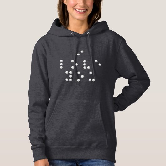 Pull À Capuche Je t'aime (Braille) (Devant)