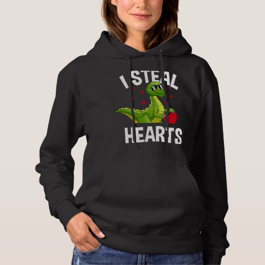 Pull À Capuche Je Vole Coeurs Dinosaure Valentines Jour Pour Bébé (Devant)