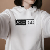 Pull À Capuche "Jean 3:16" Chrétien, verset de la Bible, Foi
