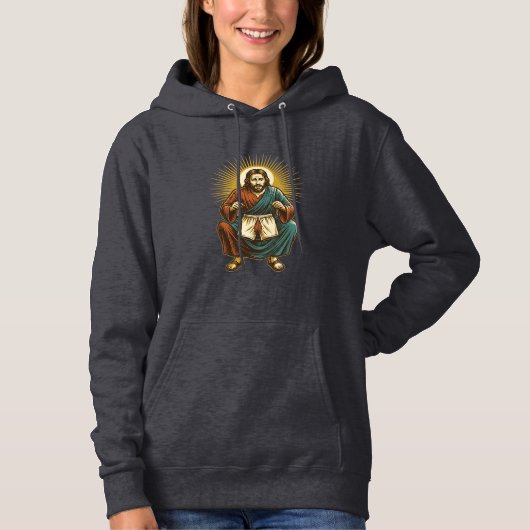 Pull À Capuche Jésus ajustant un wedgie inconfortable au milieu d (Devant)