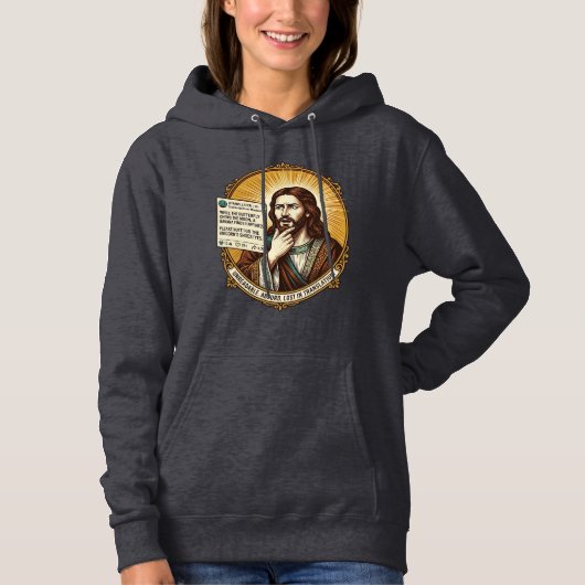 Pull À Capuche Jésus Confus Échec de la Publication de Traduction (Devant)
