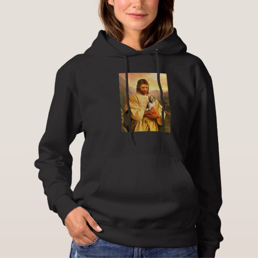 Pull À Capuche Jésus transportant Beagle Chien Chien Chien Chien  (Devant)